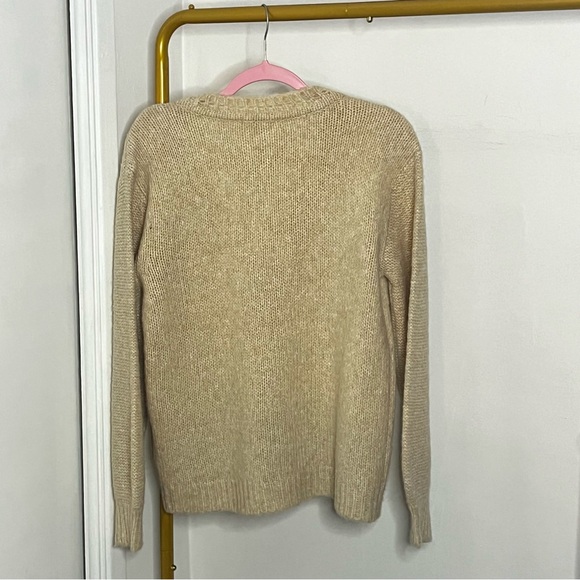 LoveShackFancy Guthrie Wool-Blend Cardigan in Brown/Beige Size Small